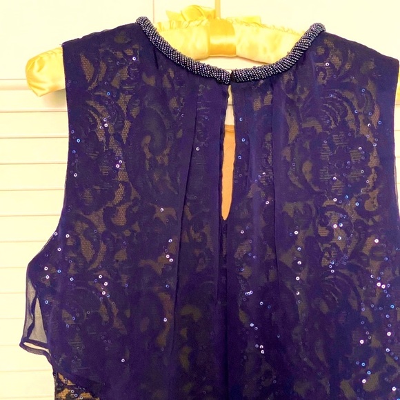 Only worn once! SLNY navy blue cocktail dress. - Picture 2 of 6